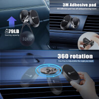 MEGAPHONIC Magnetische Handyhalterung Auto mit Saugnapf – 360° Verstellbare KFZ Handyhalterung fürs Armaturenbrett & Windschutzscheibe, Starker Magnet Handy Halter Kompatibel mit iPhone/Samsung/Huawei/Smartphones – Schwarz