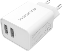 Xssive Duo USB Charger+Cable Micro 2.1A XSS-AC54-M - White