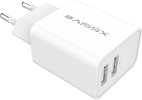 Xssive Duo USB Charger+Cable Micro 2.1A XSS-AC54-M - White