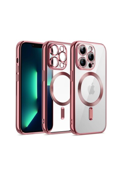 Full Cover Magsafe Schutzhülle Transparent Rosa