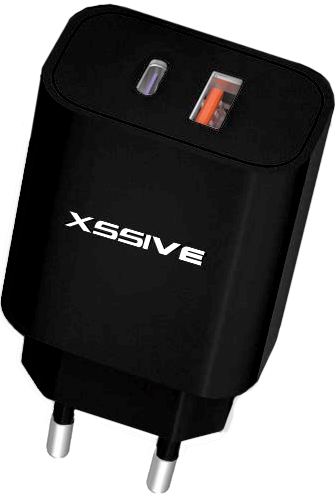 Xssive PD 20W/QC18W Dual Port Wall Charger XSS-AC64NB - Black