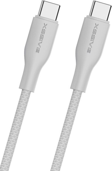 Xssive TPE Braided Cable 65W USB-C to USB-C 30cm XSS-TPEBR30CC - White