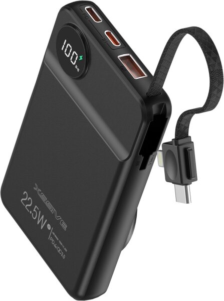 Xssive Magnetic Wireless Powerbank incl. Cable 10.000mAh XSS-PB39B - Black