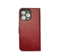 Book Tasche Kunstleder mit Kameraschutz Handy Tasche kompatibel mit iPhone 15 Plus - Rot