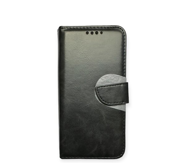 Book Tasche Kunstleder mit Kameraschutz Handy Tasche kompatibel mit Samsung A10 - Schwarz