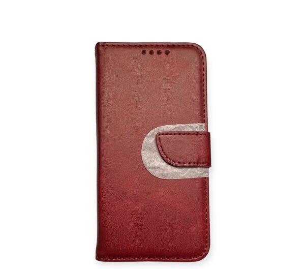 Book Tasche Kunstleder mit Kameraschutz Handy Tasche kompatibel mit Samsung A20 E- Rot