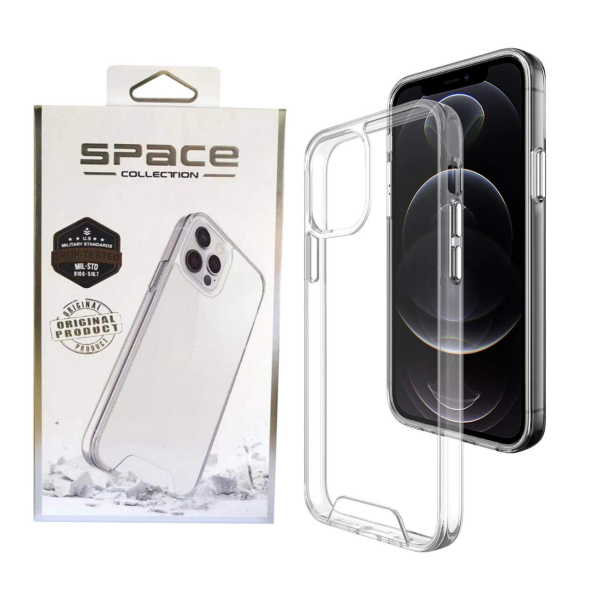 SPACE COLLECTION Shockproof Military Standards Drop Tested (MIL-STD 810G-516.7) Anti Scratch 0.4MM, Hard Clear Transparent Polycarbonate Cover for Apple iPhone 12 Pro Max