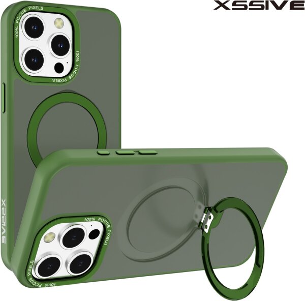 Xssive Back Case compatible with Magsafe with Stand iPhone 16 Plus - Green