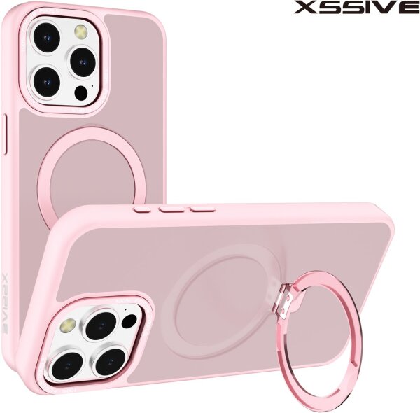 Xssive Back Case compatible with Magsafe with Stand iPhone 16 Pro Max - Pink