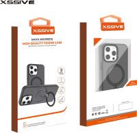 Xssive Back Case compatible with Magsafe with Stand iPhone 16 Pro Max - Black