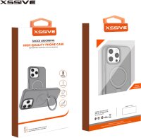 Xssive Back Case compatible with Magsafe with Stand iPhone 16 Plus - Grey