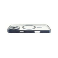 Full Cover Bunte Magsafe Schutzhülle Transparent mit Kameraschutz iPhone 16 Pro Dunkelblau