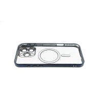 Full Cover Bunte Magsafe Schutzhülle Transparent mit Kameraschutz iPhone 16 Pro Dunkelblau