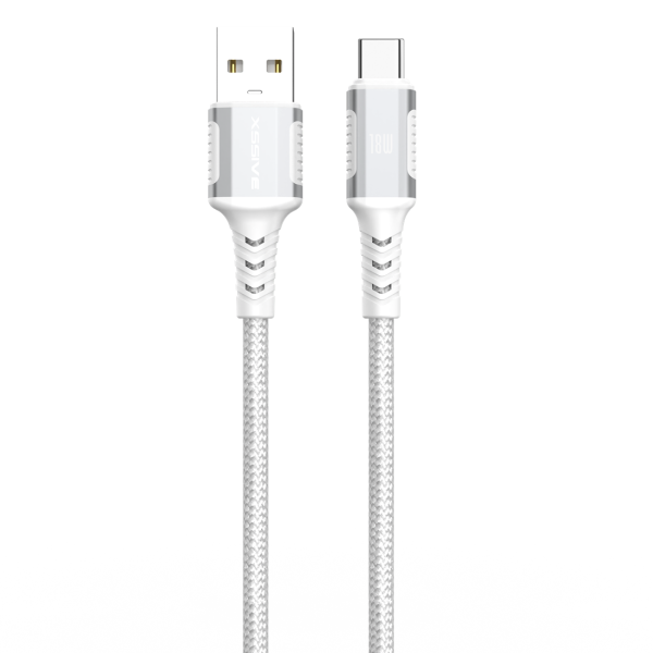 Xssive Braided 18W USB-A to USB-C Cable XSS-BR-AC-W 2M - White