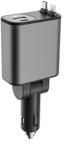 Xssive PD 45W Fast Car Charger with Retractable Cable XSS-CC47 - Black