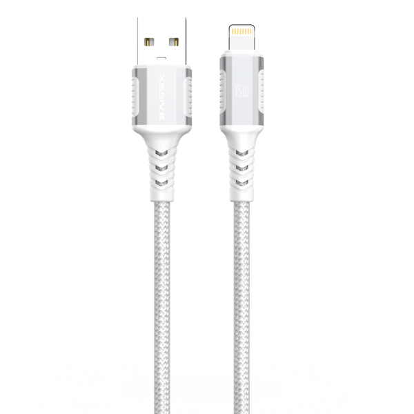Xssive Braided USB-A to 8-Pin Cable XSS-BR-AL-W-1M - White