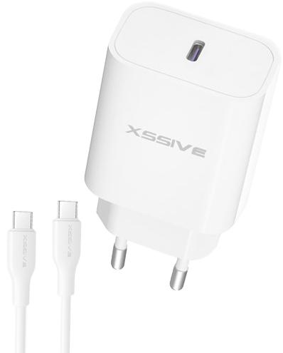 Xssive PD 20W Quick Charger+C-C Cable XSS-AC65NW - White