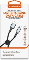 Xssive Braided Cable 18W USB-C XSS-BR-AC-B-30CM - Black