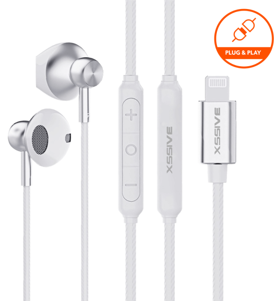 Xssive Stereo Earphones for iPhone XSS-EP24 - White