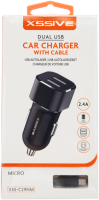Dual USB Car Charger + USB Cable Micro